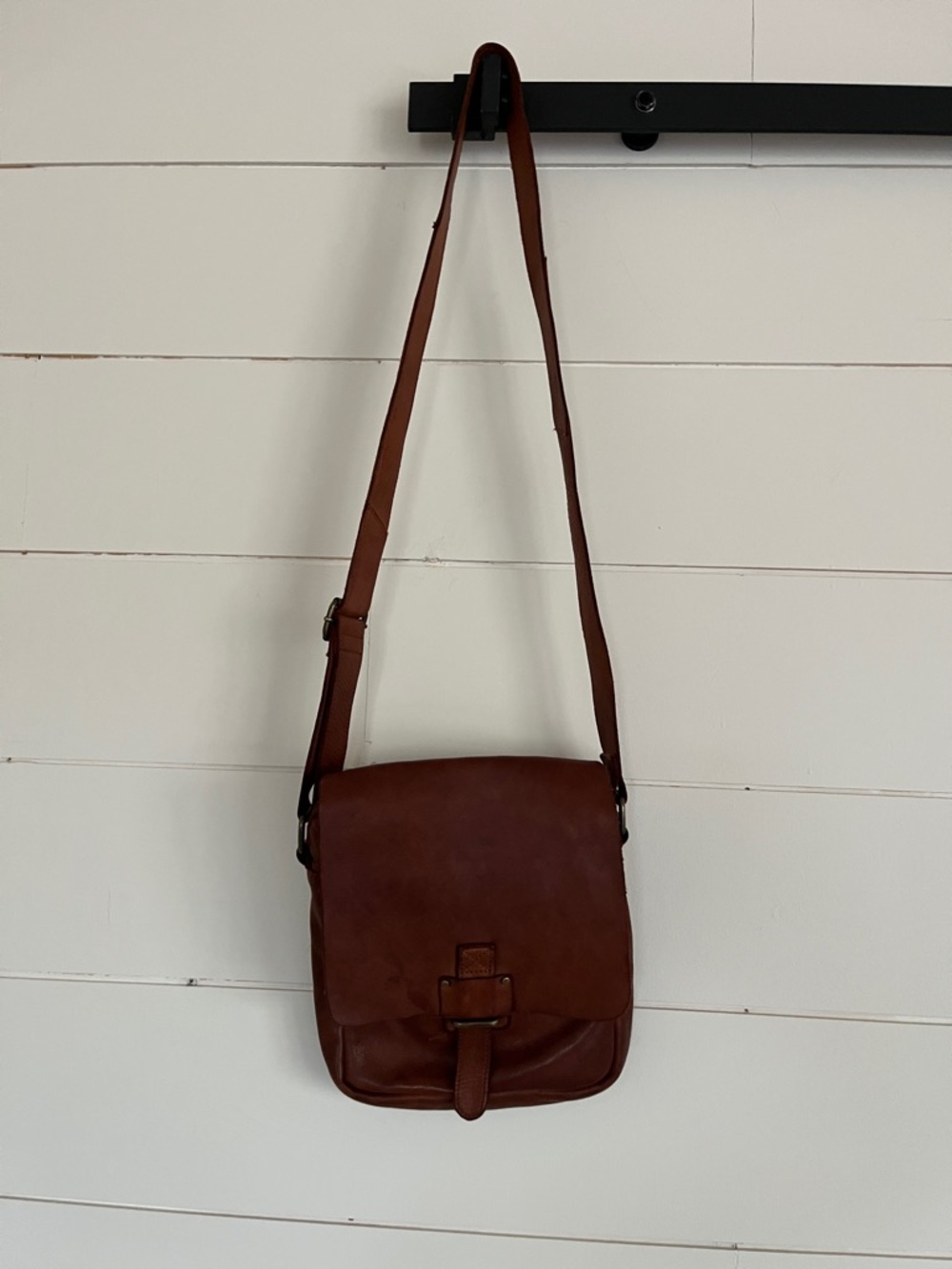Classic Brown Leather Crossbody Bag for Women